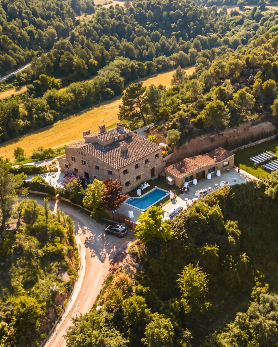 The house among the trees, from above