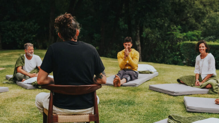 A circle in the garden during a retreat